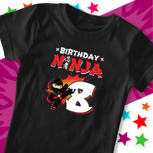 8 Year Old Comic Book Style Ninja 8th Birthday T-Shirt