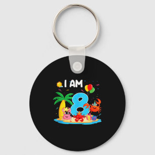 8 year old crab lover 8th crab theme beach summer key ring