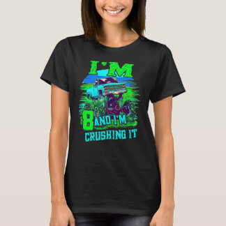 8 Year Old Crushing It Monster Truck 8th Birthday T-Shirt