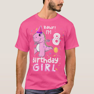 8 Year Old Dinosaur Birthday 8Th T Rex Dino Eight  T-Shirt