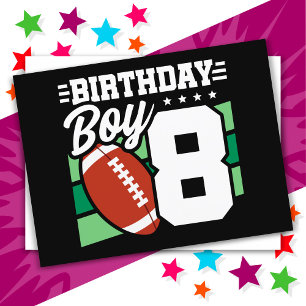 8 Year Old Football Party Theme 8th Birthday Boy Postcard