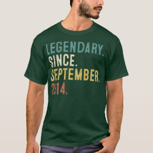 8 Year Old Gift Legend Since September 2014 8th Bi T-Shirt
