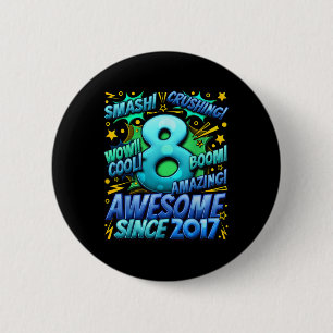 8 Year Old Gifts For Boys 8th Birthday Boy 8 Year 6 Cm Round Badge
