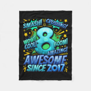 8 Year Old Gifts For Boys 8th Birthday Boy 8 Year Fleece Blanket