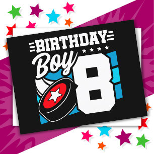 8 Year Old Hockey Party Theme 8th Birthday Boy Postcard