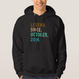 8 Year Old Legend Since October 2014 8th Birthday Hoodie