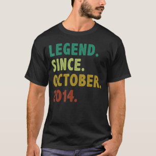 8 Year Old  Legend Since October 2014 8th Birthday T-Shirt