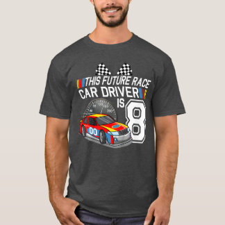 8 Year Old Race Birthday 8th Stock Racing Party Gi T-Shirt