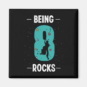8 Year Old Rock Climbing 8th Birthday Child Climbe Magnet
