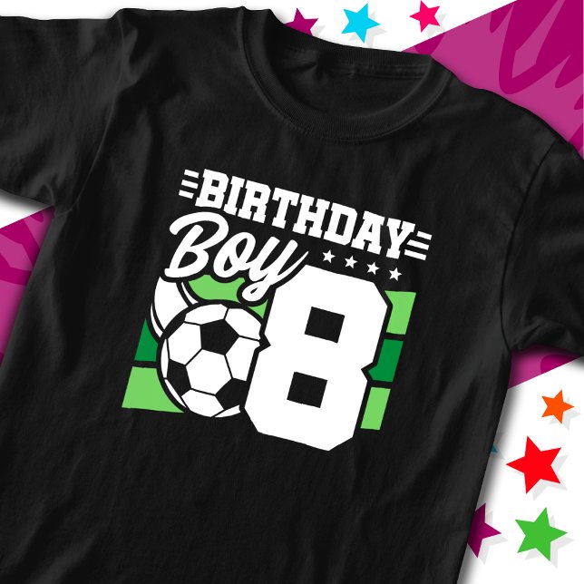 8 Year Old Soccer Football Party 8th Birthday Boy T-Shirt (Creator Uploaded)
