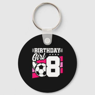 8 Year Old Soccer Football Party 8th Birthday Girl Key Ring