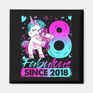 8 Year Old Unicorn For Girls 8th Birthday Girl Par Magnet