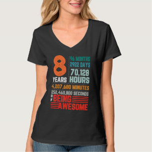 8 Years 96 Months Of Being Awesome 8th Birthday Co T-Shirt