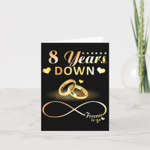 8 Years Down Forever To Go Couple 8th Wedding Anni Card