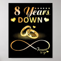 8 Years Down Forever To Go Couple 8th Wedding Anni