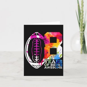 8 Years Of Being Awesome Football 8th Birthday  Card