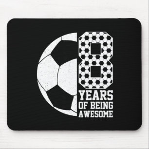 8 Years Of Being Awesome Kids Soccer Lover 8th Bir Mouse Pad