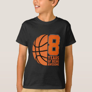 8 Years Of Being Awesome Sketll Lover 8th Birthday T-Shirt