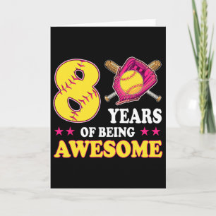 8 Years Of Being Awesome Softll Girl 8th Birthday  Card