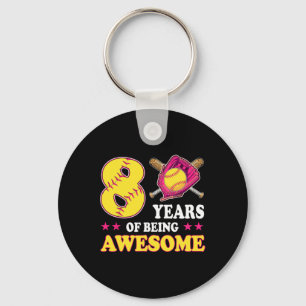 8 Years Of Being Awesome Softll Girl 8th Birthday Key Ring