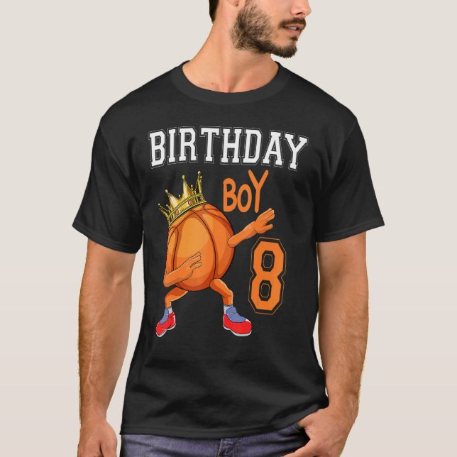 8 Years Old 8th Birthday Basketball boy T-Shirt (Front)