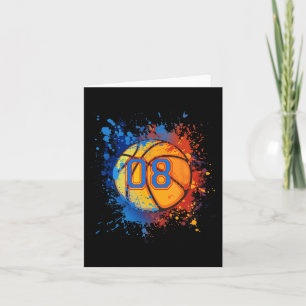 8 Years Old 8th Birthday Basketball Gift For Boys  Card