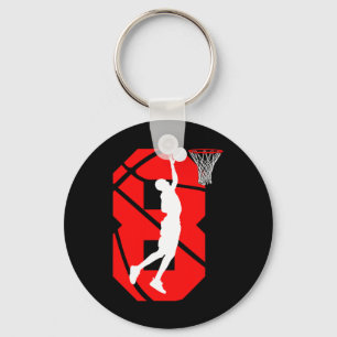 8 years Old 8th Birthday Boy Basketball lovers  Key Ring