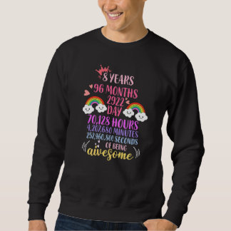 8 Years Old 8th Birthday  Vintage Retro 96 Months Sweatshirt