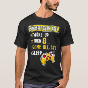 8 Years Old 8th Perfect Birthday Party Gamer Boy T-Shirt