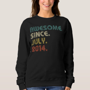 8 Years Old Awesome Since July 2014 8th Birthday Sweatshirt