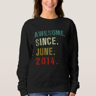 8 Years Old Awesome Since June 2014 8th Birthday Sweatshirt