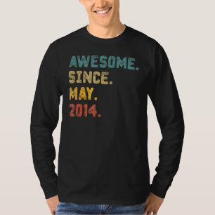8 Years Old Awesome Since May 2014 8th Birthday 3 T-Shirt