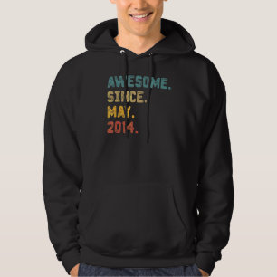 8 Years Old Awesome Since May 2014 8th Birthday Hoodie