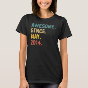 8 Years Old Awesome Since May 2014 8th Birthday T-Shirt