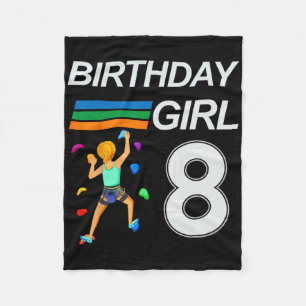 8 Years Old Birthday Bouldering Rock Climbing For  Fleece Blanket