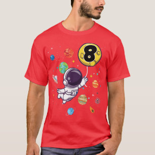 8 Years Old Birthday Boy Gifts Astronaut 8th Birth T-Shirt