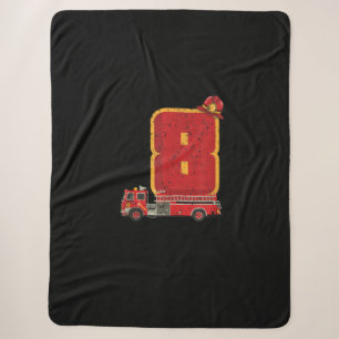 8 Years Old Birthday Boy Gifts Firefighter Sherpa Blanket