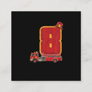 8 Years Old Birthday Boy Gifts Firefighter Square Business Card