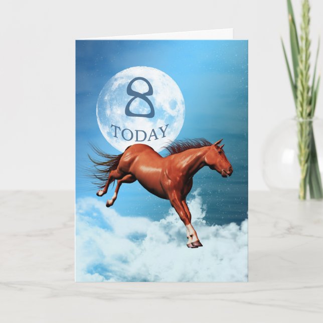 8 years old birthday card with spirit horse (Front)