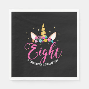 8 Years Old Birthday Girl Gifts Unicorn 8th Birthd Napkin