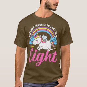 8 Years Old Birthday Girls Rainbow Unicorn 8th Bir T-Shirt