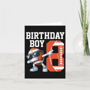 8 Years Old Boy Football Player 8th Football Birth Card