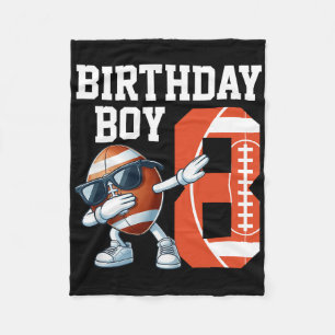 8 Years Old Boy Football Player 8th Football Birth Fleece Blanket