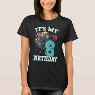 8 Years Old Boy Girl It's My 8th Birthday Monster  T-Shirt