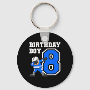 8 Years Old Boy Ice Hockey Player 8th Birthday Kid Key Ring