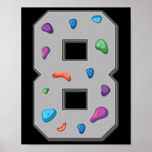 8 Years Old Climber Birthday Bouldering Climbing R Poster