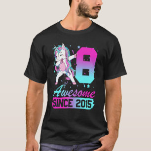 8 Years Old Flossing Unicorn for Girl 8th Birthday T-Shirt