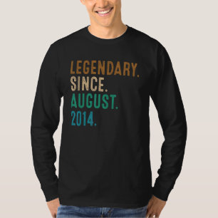 8 Years Old Legend Since August 2014 8th Birthday T-Shirt