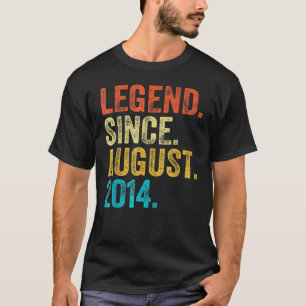 8 Years Old Legend Since August 2014 8th Birthday T-Shirt