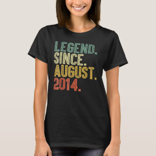 8 Years Old Legend Since August 2014 8th Birthday T-Shirt
